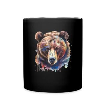 Grizzli Ours brun - Mug uni - noir - Devant