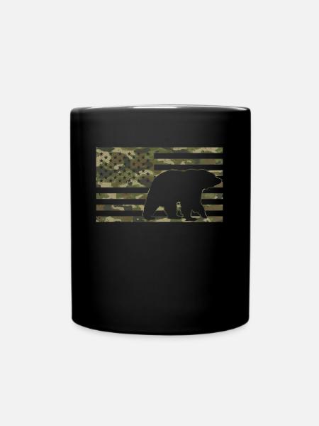 Grizzlybär Braunbär USA Camouflage - Tasse einfarbig - Schwarz