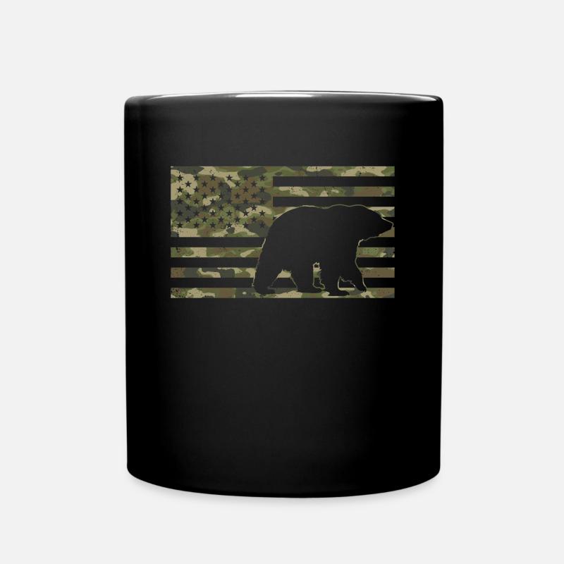 Grizzlybär Braunbär USA Camouflage - Tasse einfarbig - Schwarz