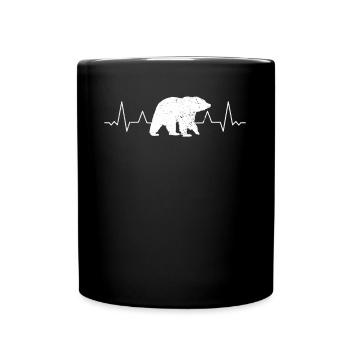 Grizzli, ours brun, ours de battement de cœur - Mug uni - noir - Devant