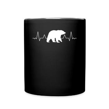 Grizzli, ours brun, ours de battement de cœur - Mug uni - noir - Devant