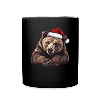 Grizzly Bear Christmas Brown Bear - Full Colour Mug - black - Front
