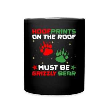 Grizzlybär Weihnachten Braunbär - Tasse einfarbig - Schwarz - Vorne