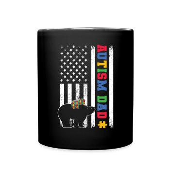 Journée de sensibilisation des pères autistes autistes cadeau - Mug uni - noir - Devant