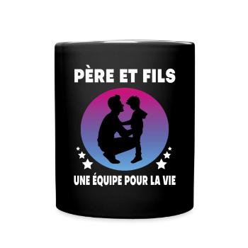 Father and Son Retro Vintage Man Father's Day - Full Colour Mug - black - Front