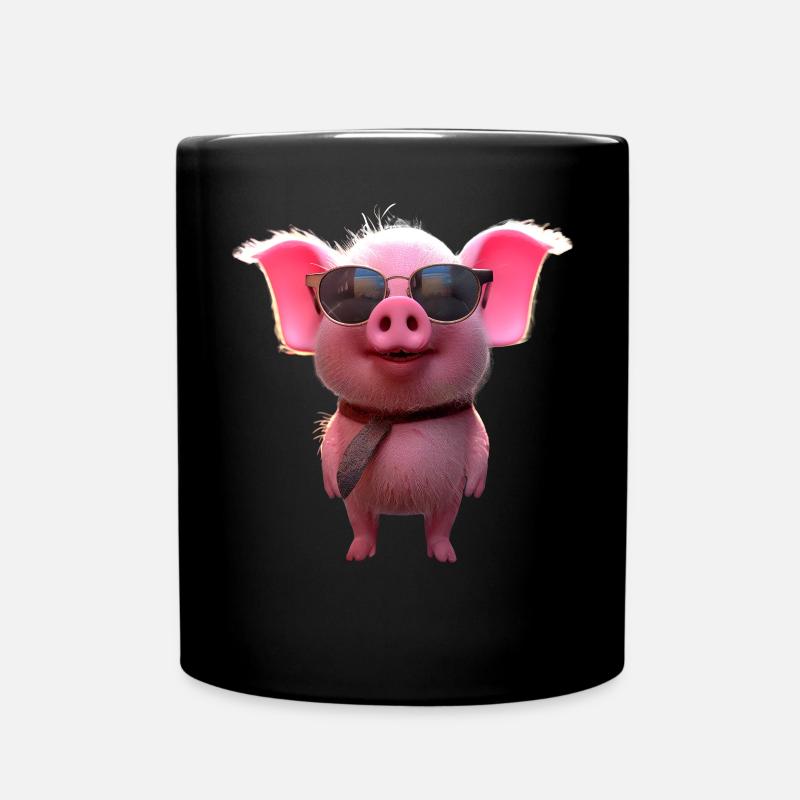 Cochon domestique Cochon Cochon Porcelet Cochon - Mug uni - noir