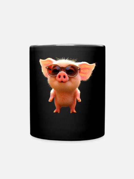 Cochon domestique Cochon Cochon Porcelet Cochon - Mug uni - noir