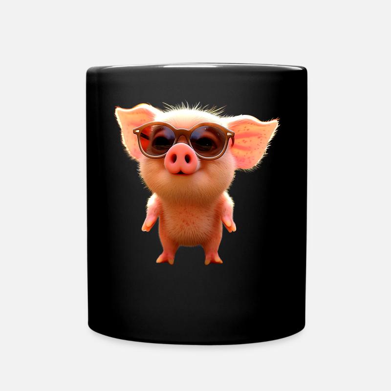 Cochon domestique Cochon Cochon Porcelet Cochon - Mug uni - noir