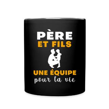Père fils équipe pour la vie fête des pères - Mug uni - noir - Devant