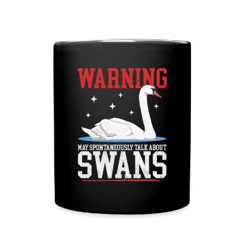 Schwan Schwäne Schwanenliebhaber Geschenk - Tasse einfarbig - Schwarz - Vorne