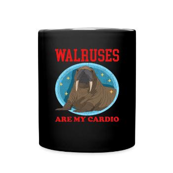 Walross Walroß Walrus Walrosse Geschenk - Tasse einfarbig - Schwarz - Vorne