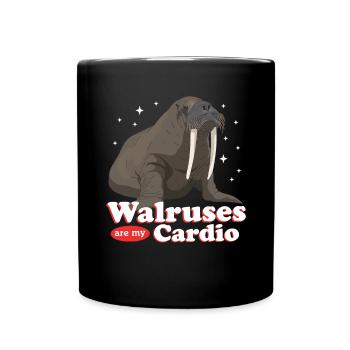 Walross Walrus Walrosse Walroß Geschenk - Tasse einfarbig - Schwarz - Vorne
