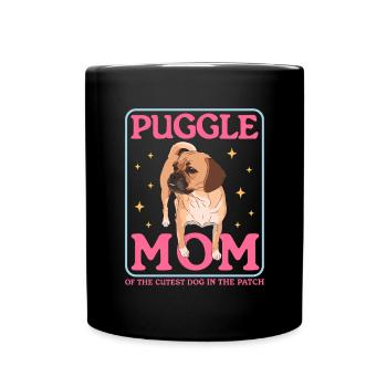 Puggle Mom Dog Owner Dog Mom Gift - Full Colour Mug - black - Front