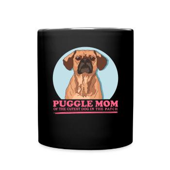 Puggle maman chien propriétaire chien maman cadeau - Mug uni - noir - Devant