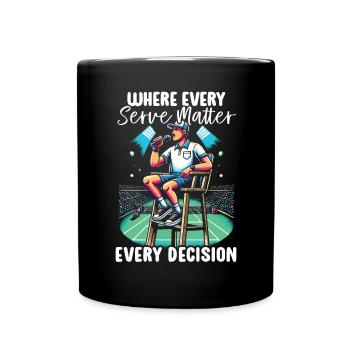 Tennis Umpire Ref Sports Game Official Referee - Full Colour Mug - black - Front