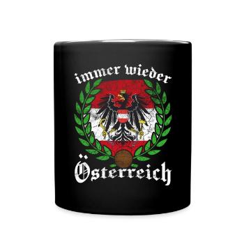 Österreich Fussball - Tasse einfarbig - Schwarz - Vorne
