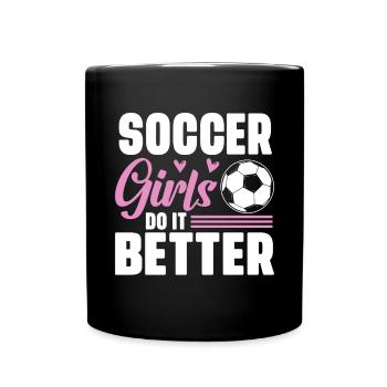 Soccer Girl Teen Soccer Lover Player - Full Colour Mug - black - Front