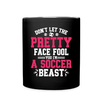 Soccer Girl Teen Soccer Lover Player - Full Colour Mug - black - Front