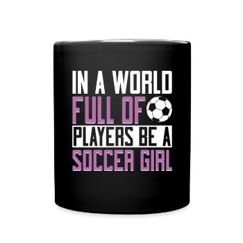 Soccer Girl Teen Soccer Lover Player - Full Colour Mug - black - Front