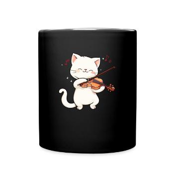 Cat playing violin instrument Violin - Tasse einfarbig - Schwarz - Vorne