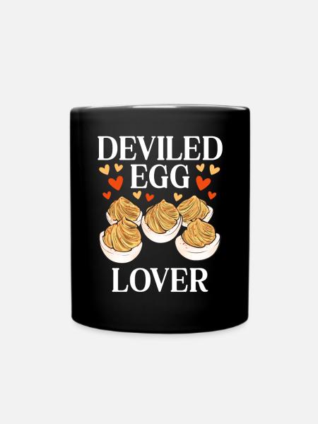 Gefüllte Eier Deviled Eggs - Tasse einfarbig - Schwarz