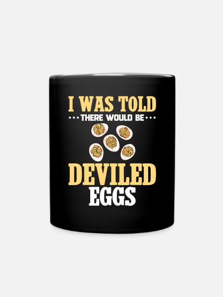 Gefüllte Eier Deviled Eggs - Tasse einfarbig - Schwarz
