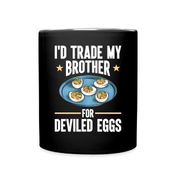 Gefüllte Eier Deviled Eggs - Tasse einfarbig - Schwarz - Vorne