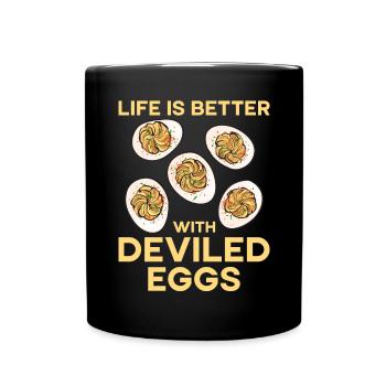 Gefüllte Eier Deviled Eggs - Tasse einfarbig - Schwarz - Vorne