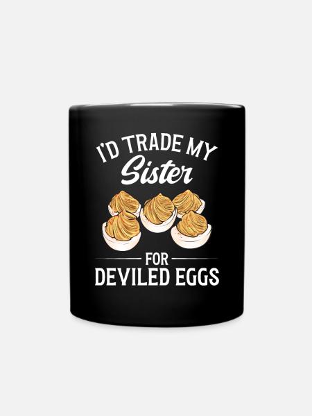 Gefüllte Eier Deviled Eggs - Tasse einfarbig - Schwarz