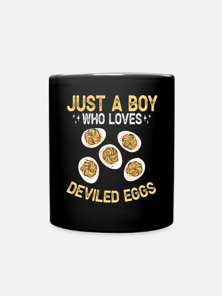 Gefüllte Eier Deviled Eggs - Tasse einfarbig - Schwarz