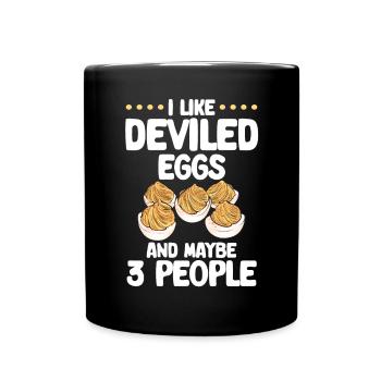 Gefüllte Eier Deviled Eggs - Tasse einfarbig - Schwarz - Vorne