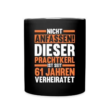 Ehe Ulmen Hochzeit 61 Jahre Verheiratet Hochzeitst - Tasse einfarbig - Schwarz - Vorne
