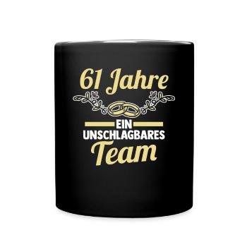 Ehe Ulmen Hochzeit 61 Jahre Verheiratet Hochzeitst - Tasse einfarbig - Schwarz - Vorne