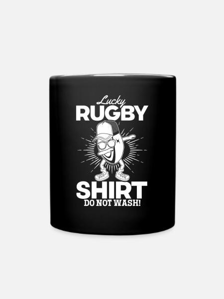Lucky Rugby Shirt Do not wash - Funny Rugby Saying - Full Colour Mug - black
