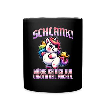 Slim & self-confident: Ironic statement - Full Colour Mug - black - Front