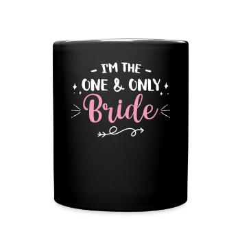 Junggesellin Jungesellinnenabschied Braut - Tasse einfarbig - Schwarz - Vorne