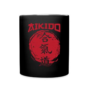 Aikido Martial Arts Gift - Full Colour Mug - black - Front