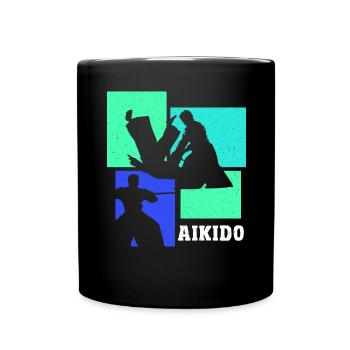 Aikido Martial Arts Gift - Full Colour Mug - black - Front