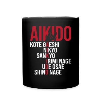 Aikido Martial Arts Gift - Full Colour Mug - black - Front