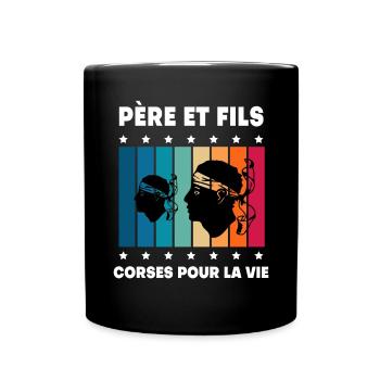 Father and son vintage Corsican dad - Full Colour Mug - black - Front