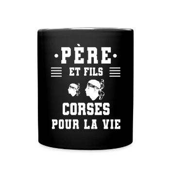 père et fils papa corse tête de maure - Mug uni - noir - Devant