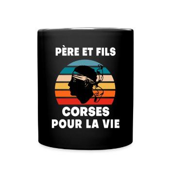 Father and son vintage Corsican dad Corsica - Full Colour Mug - black - Front