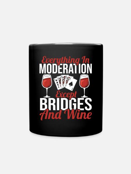 Bridge Card Game Gift - Full Colour Mug - black