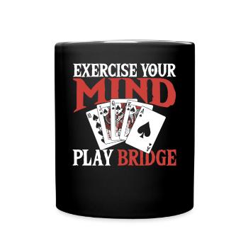 Cadeau de jeu de cartes de bridge - Mug uni - noir - Devant