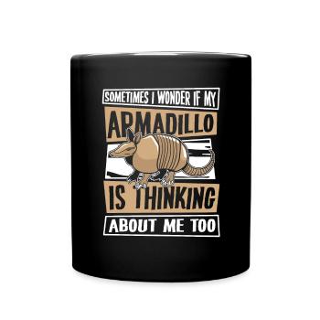 Je me demande si mon tatou pense à moi aussi - Mug uni - noir - Devant