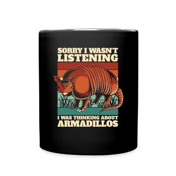 Was Thinking About Armadillos Pink Fairy - Full Colour Mug - black - Front