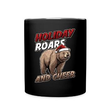 Grizzly Bear Christmas Brown Bear - Full Colour Mug - black - Front