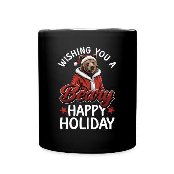 Grizzly Bear Christmas Brown Bear - Full Colour Mug - black - Front