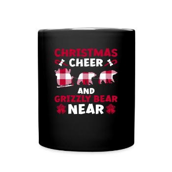 Grizzly Ours Brun de Noël - Mug uni - noir - Devant