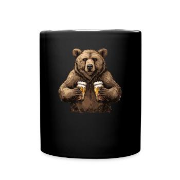 Grizzly Bear Bière Halloween Ours Brun - Mug uni - noir - Devant